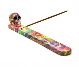 Tye Dye Skull Incense Burner